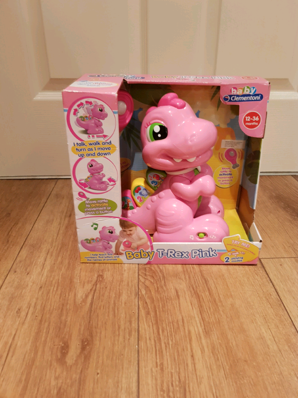 baby clementoni t rex pink
